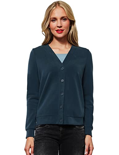 Street One Damski A318807 Kardigan, niebieski (deep Teal Blue), 38, niebieski (Deep Teal Blue), 38
