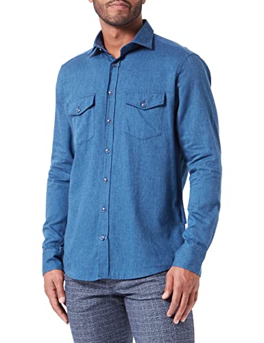 bugatti Męska koszula 9150-28803, granatowa, standardowa