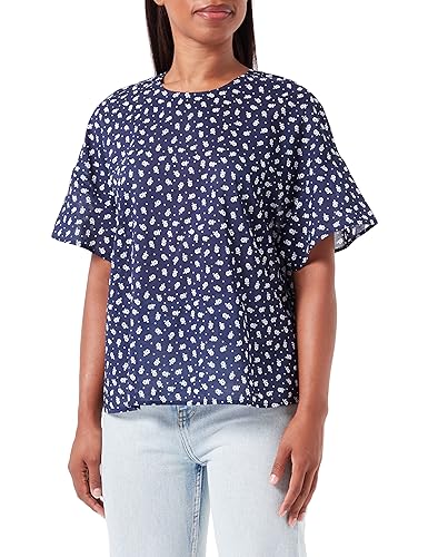 United Colors of Benetton Koszula męska, Ciemny Niebieski Kwiatowy Wzór 67l, XS