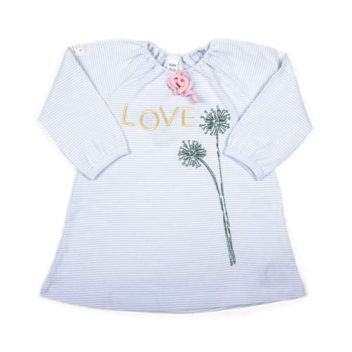 Eco by Naty Baby-Girls niebieska i biała sukienka w paski 74/80 Dress, Blue, 74