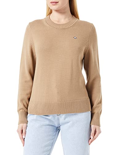 GANT Damski sweter ICON G Cotton C-Neck Pulower Dark Khaki, standardowy, khaki (Dark Khaki), XL