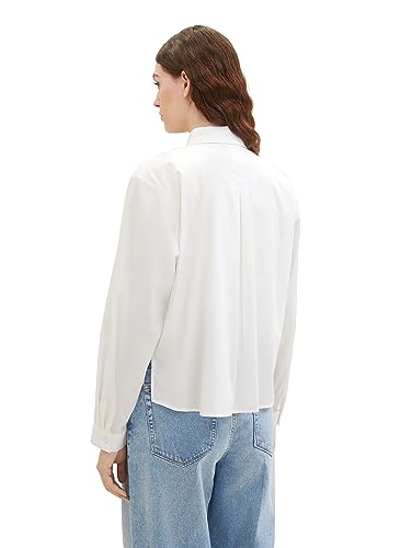 TOM TAILOR Denim Damska bluzka koszulowa Boxy Basic, 20000-biały, XL