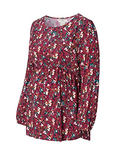 ESPRIT Maternity Bluzka damska z długim rękawem i nadrukiem, Dark Red - 611, 34