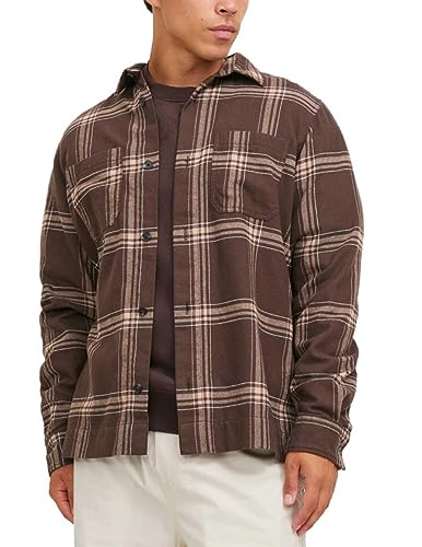 Bestseller A/S Męska koszula flanelowa Jcospace Logan Ls na czas wolny, Seal Brown/Checks: Checks, S