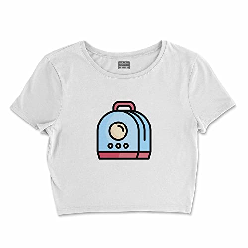 Bona Basics, Damski T-shirt basic, z nadrukiem cyfrowym, 100 bawełny, biały, swobodny, damski top, rozmiar: L, biały, L Krótki