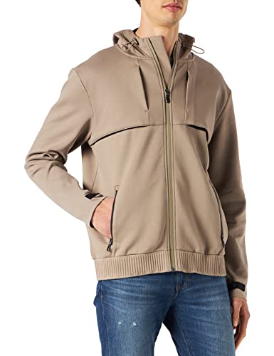 BOSS Męska sybrique bluza z kapturem z mieszanki bawełny z odpinanym szalikiem na twarz, Jasny/pastelowy zielon334, XL