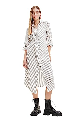 Desigual Damska sukienka z bursztynu, biały, M