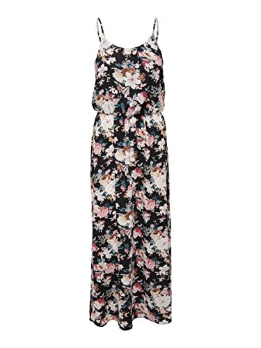 ONLY Onlwinner Sl Maxi Dress Noos WVN sukienka damska, Czarny/Aop: duży kwiat Larry, 40