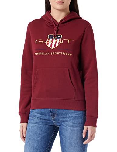 GANT Damska bluza z kapturem Archive Shield Sweat Hoodie Plumped Red, S