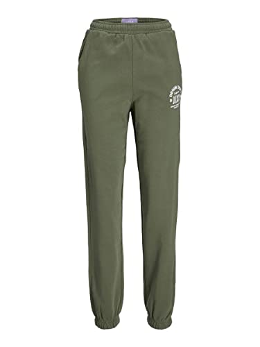 JACK & JONES Damskie spodnie dresowe Jjxx Jxbianca Hw Relaxed Vint Sweatpants Sn do biegania, Four Leaf Clover/Print:denim Dept, XL