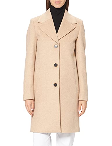 SELECTED DAMSKI CZARNY Slfnew Sasja Wool Coat B Płaszcz, Beżowy/wzór: mieszany, 34