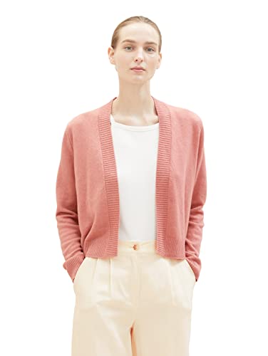 TOM TAILOR Damski kardigan Basic Cardigan z dzianiny, 33157-fading Rose Melange, S