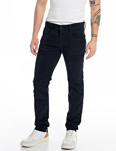 Replay spodnie męskie anbass, 086 BLUE, 32W / 30L