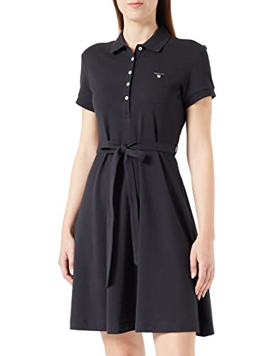 GANT Damska sukienka polo do sukienki, czarna, standardowa, czarny, XS