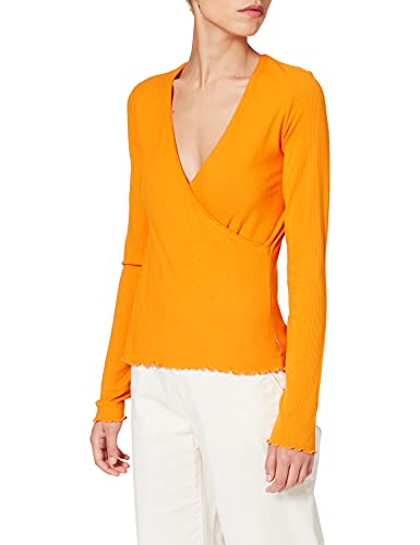 Scotch & Soda Damska koszulka z dżerseju z dzianiny Ecovero Blend, Bright Orange 2014, L