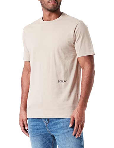 Replay Męski T-Shirt, 803 Light Taupe, XS