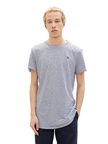 TOM TAILOR Denim Koszulka męska 1036966, 10435 Dark Blue Stripe, XXL, 10435 – Dark Blue Stripe, XXL
