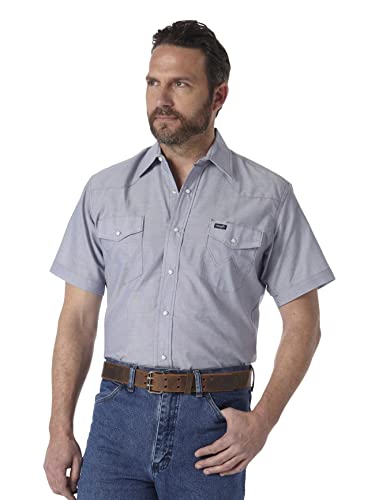 Wrangler Męska koszula robocza z krótkim rękawem, Chambray, M