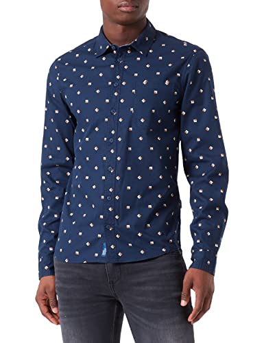 Blend Męska koszula 20714320, 194024/Dress Blues, XXL
