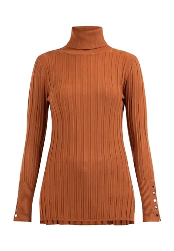 baradello Damski sweter z golfem z dzianiny 39725039-BA01, rdzawy brąz, XS/S, rdzawy brązowy, XS-S