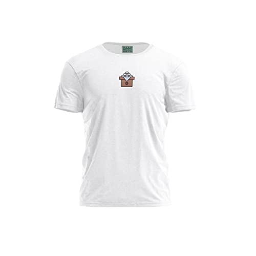 Bona Basics, Męski T-shirt z cyfrowym nadrukiem,% 100 bawełna, biały, na co dzień, męski top, rozmiar: L, biały, L