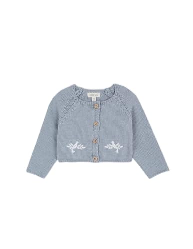 Gocco Sweter kardigan Baby Chaqueta Bordados, Azul Nuevo, 0 Meses