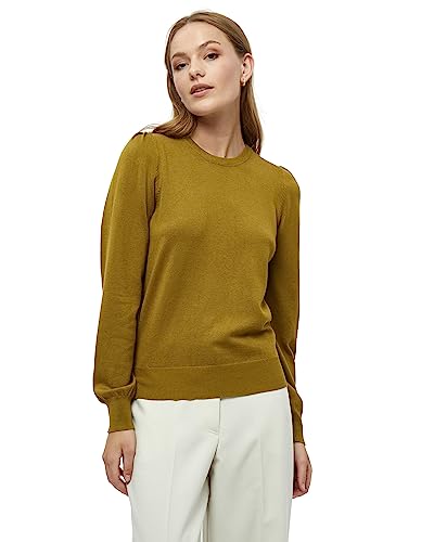 Peppercorn Damski sweter z dzianiny z okrągłym dekoltem Tana z długim rękawem, Ecru Olive, XL, Ecru Olive, XL