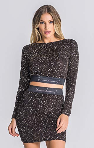 Gianni Kavanagh Black&Gold Upscale Long Sleeve Top Koszulka Damska, Czarny/Złoty, M