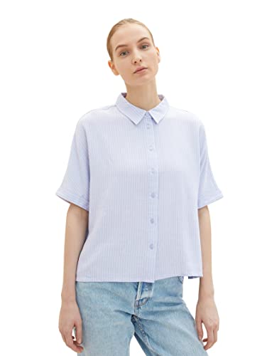 TOM TAILOR Damski Bluzka 1036903, 23207 - Blue White Vertical Stripe, 40