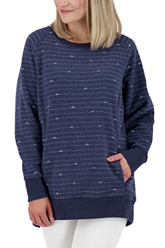 Alife and Kickin HelenAK B Crewneck damski sweter z okrągłym dekoltem, bluza XS-XXL, morski melanż, granatowy melanż, XS