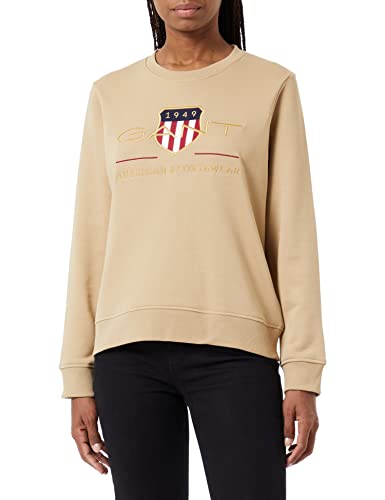 GANT Damska bluza Archive Shield C-Neck Sweat, Hazelwood beżowy, XS