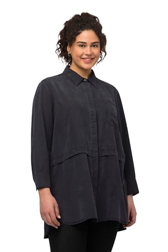 Ulla Popken Bluzka damska lyocell, asfaltowy, 46/48