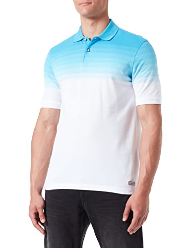 bugatti Męska koszula polo, 8150-35041, aqua-430, regular, aqua-430, L