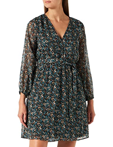 ONLY Women's ONLCERA 3/4 Short Dress WVN NOOS sukienka mini, Balsam Green/AOP: Fall Ditsy, L