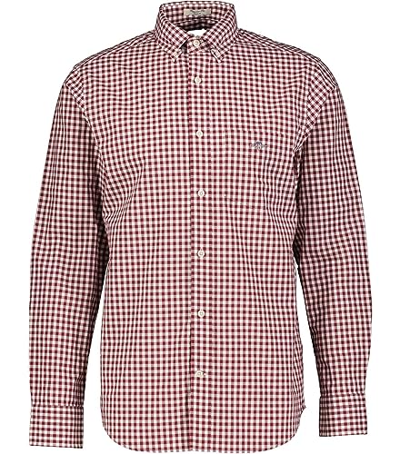 GANT Klasyczna koszula męska Reg Poplin Gingham, Plumped Red, M