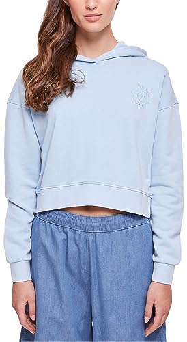 Urban Classics Damska bluza z kapturem z krótkim kwiatem, Balticblue, XL