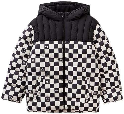 United Colors of Benetton Kurtka Dla dzieci i młodzieży, Quadri Nero E Bianco 63f, XL