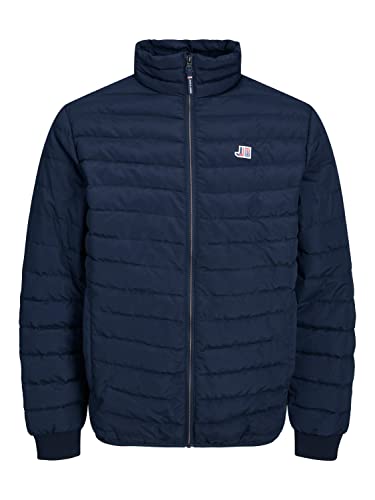 JACK & JONES Męska kurtka pikowana Jcologan Puffer Collar, granatowy blezer, L