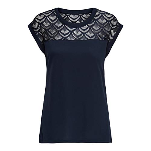 ONLY Damska koszulka Onlnicole S/S Mix Top Noos, Nocne niebo, XXS
