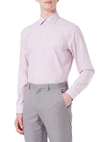 Seidensticker Męska koszula biznesowa - Regular Fit - Kołnierz Kent - Długi rękaw - 100% bawełna, pomarańczowy, 45