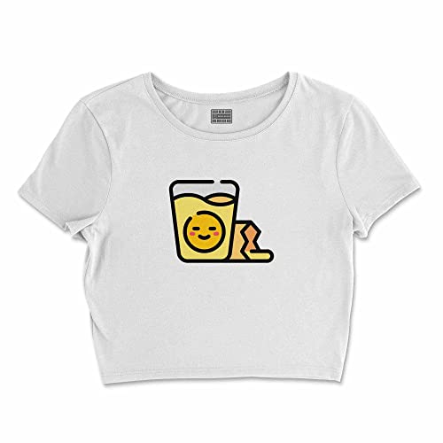 Bona Basics, Damski T-shirt basic, z nadrukiem cyfrowym, 100 bawełny, biały, swobodny, damski top, rozmiar: S, biały, S