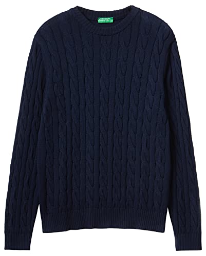 United Colors of Benetton Sweter męski, Ciemnoniebieski 016, L