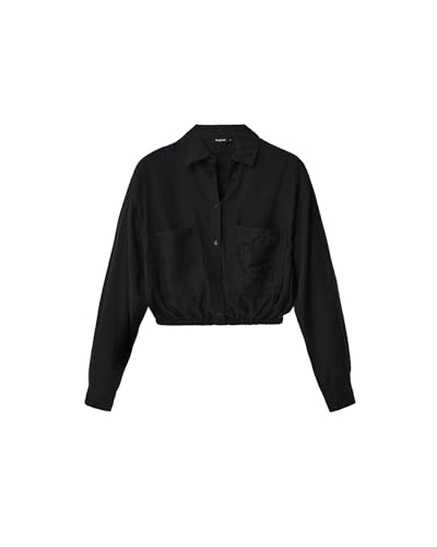 Desigual Damska koszulka z długim rękawem, czarny, S