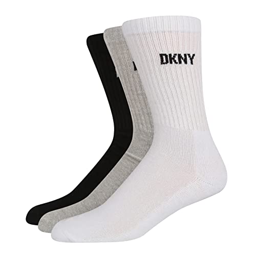 DKNY Męskie skarpety męskie Dkny, designerskie bawełniane skarpety sportowe, wygodne, trwałe, oddychające, męskie skarpety, czarny/biały szary, 11 UK, wielobarwny, rozmiar uniwersalny
