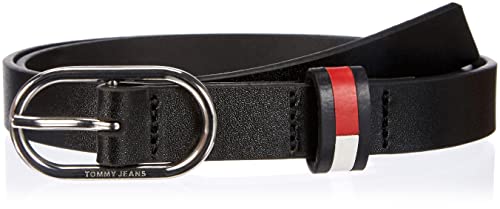 Tommy Jeans Damski pasek skórzany TJW Oval 2.0, Czarny, 75
