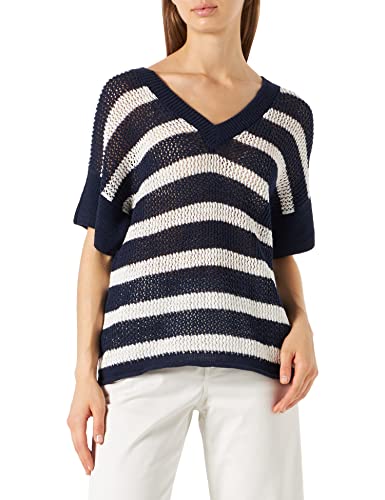 United Colors of Benetton Sweter damski, bianco e blu a righe 905, M