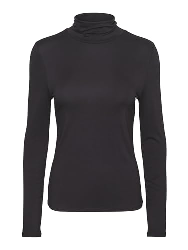 VERO MODA Damska koszulka z długim rękawem Vmalberte Ls Rollneck Top JRS Noos, czarny, XS