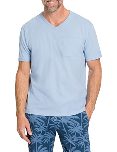 Pioneer Męski T-shirt z dekoltem w serek, niebieski Powder Blue, M, niebieski (Powder Blue), M