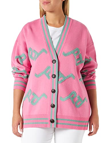 PINKO Damski kardigan żakardowy Sloe Gin Cardigan Log kurtka z dzianiny, Ns1_różowy/zielony, L