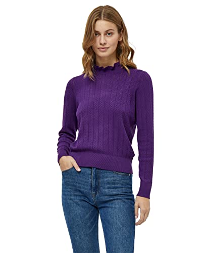 Peppercorn Damski sweter z falbanką Tana, Imperialna purpurowa, XL
